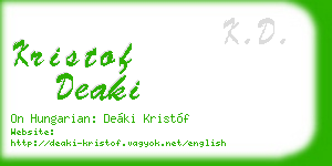 kristof deaki business card
