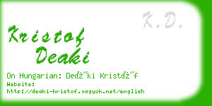 kristof deaki business card